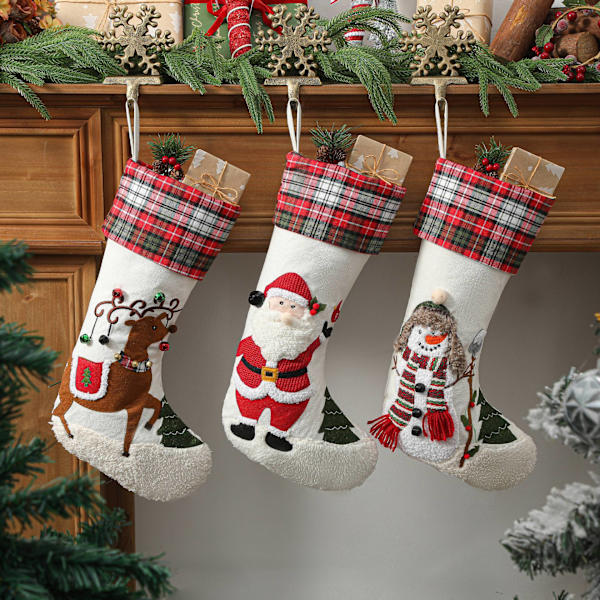 Julstrumpa 3-pack, 45 cm stor storlek