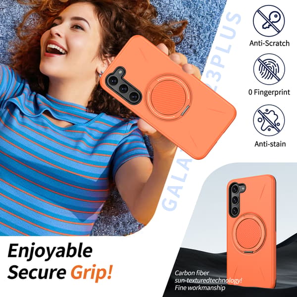 Etui til Samsung Galaxy S23, roterende støtteben Tpu + Pc (Orange)