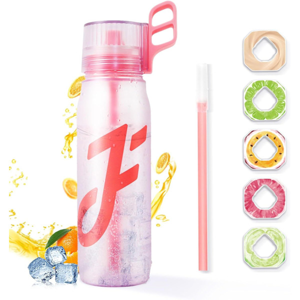 650 ml:n ilmapullo 5 satunnaisen makupodin kanssa, 0 sokeria, BPA-vapaa Pink