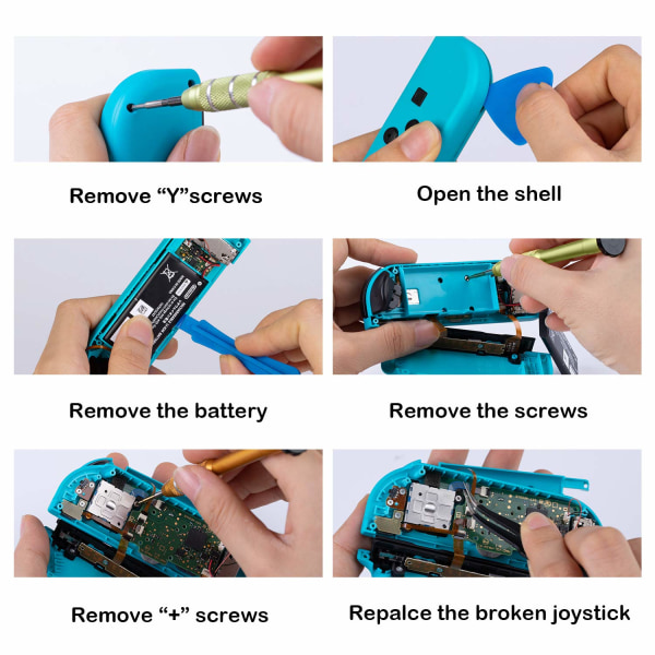 Original erstatnings-joystick for Nintendo Switch Joycon og Switch Lite reparasjonsverktøysett