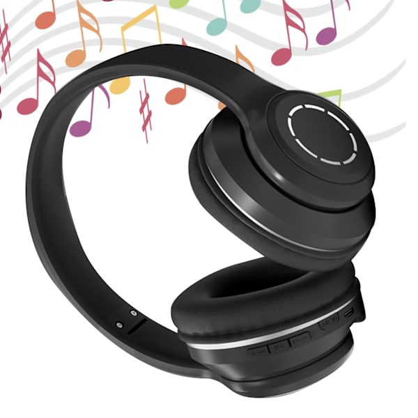 Trådlöst spelheadset Gradient Bt5.2-anslutning Mjuka öronkuddar Färgglada lampor Spelheadset för stationär dator Bärbar dator Black