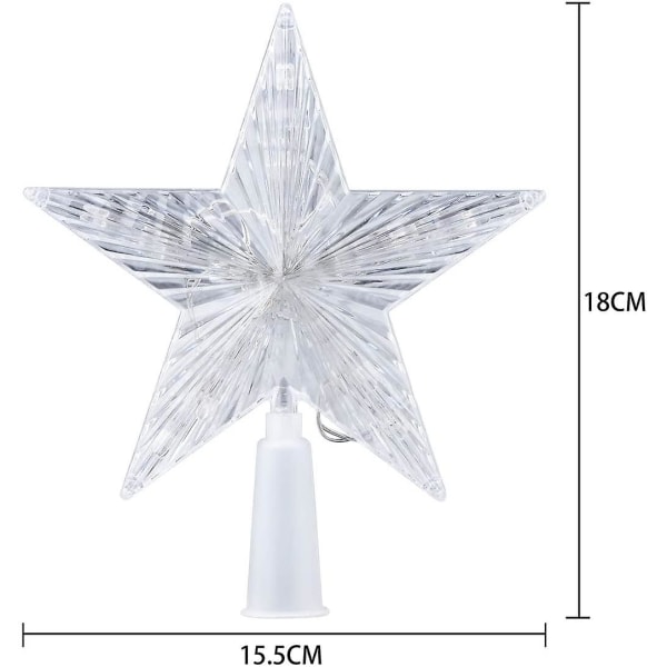 Flerfärgad Christmas Tree Topper Lätt batteridriven Tree Topper för jul