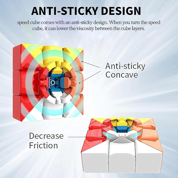Hastighetstärning 3X3X3 Stickerless, Snabb Smidig Vridning Levande Färg 3D Pussel Hjärna Leksak Stickless Set-2+3