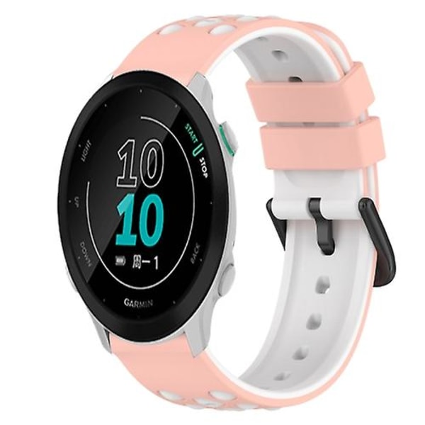 Til Garmin Forerunner 158 20 mm tofarvet silikone urbånd QBN White-Black
