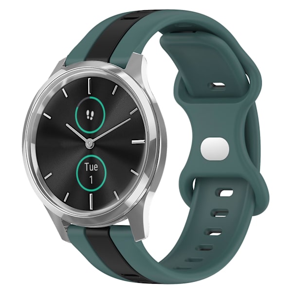 Silikoniranneke Garminmove Luxe -kelloon Green Black