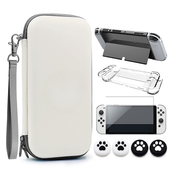 Kotelo - Nintendo Switch Oled -konsolille näytönsuojilla (harmaa)