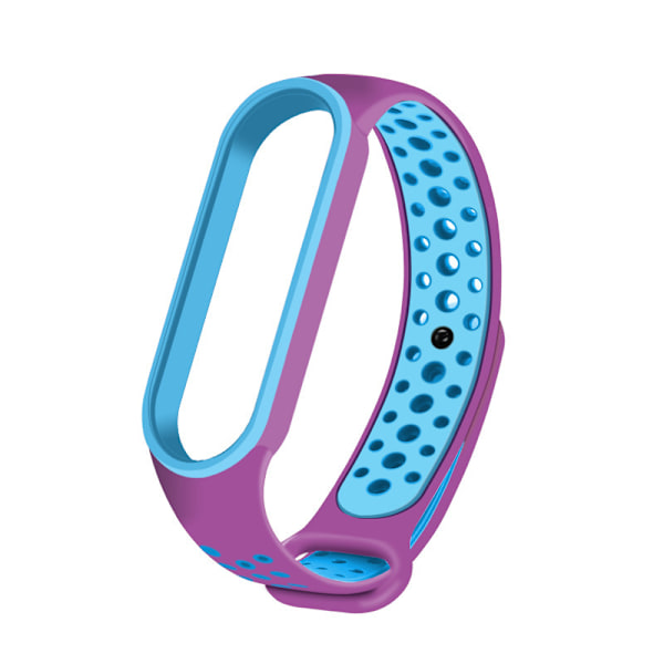 To-fargets silikonreim for Xiaomi Mi Band 5/6 Purple Blue