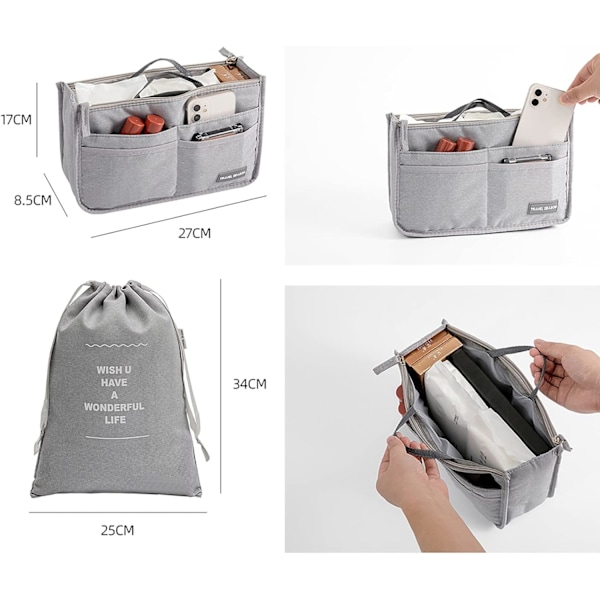 Resväska Organisationsväska Set, 9-pack (Grå)