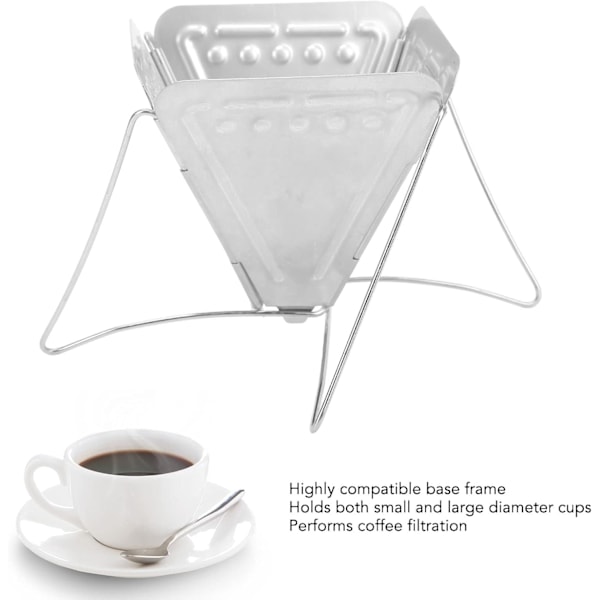 Kaffefilter, foldbart kaffedrypfilter i rustfrit stål