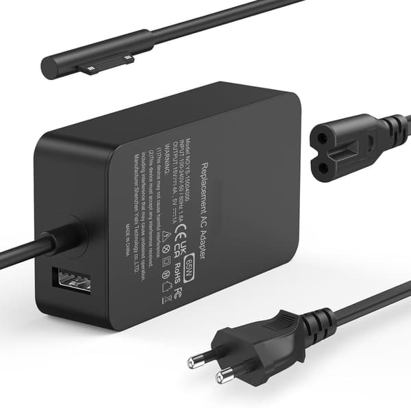 Oplader til 65W Microsoft Surface Pro 8/7/6/5/4/Pro 7+/Pro 3/X 15V 4A Strømadapter