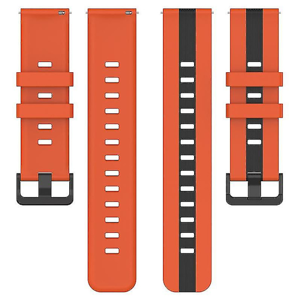 Urheilurannekkeet Huawei Watch GT 3 SE/Watch GT:lle, kaksois 22 mm:n ranneke, hengittävä pehmeä silikoniranneke Orange Black