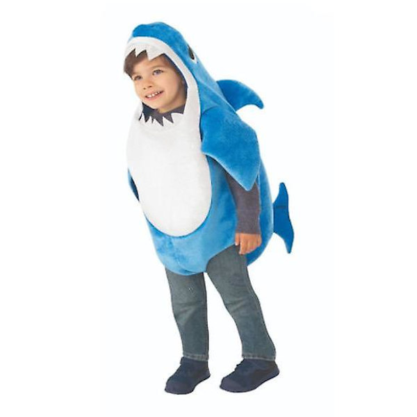 Baby haj kostume til børn unisex fest 100 blue
