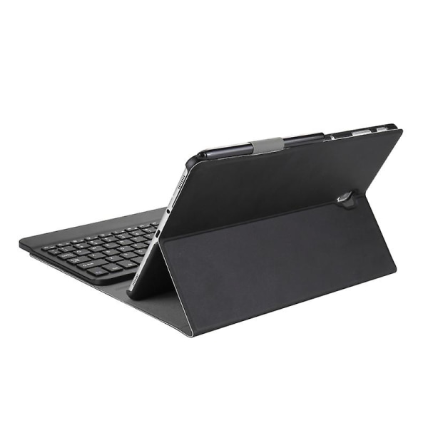 Ultratyndt aftageligt Bluetooth-tastatur læderetui til Galaxy Tab S4 10.5 T830 / T835, med holder (sort)