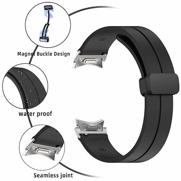 Til Samsung Galaxy Watch4 / Watch 5 / Watch6 Rem til håndled Blødt silikone urrem med magnetisk spænde Red