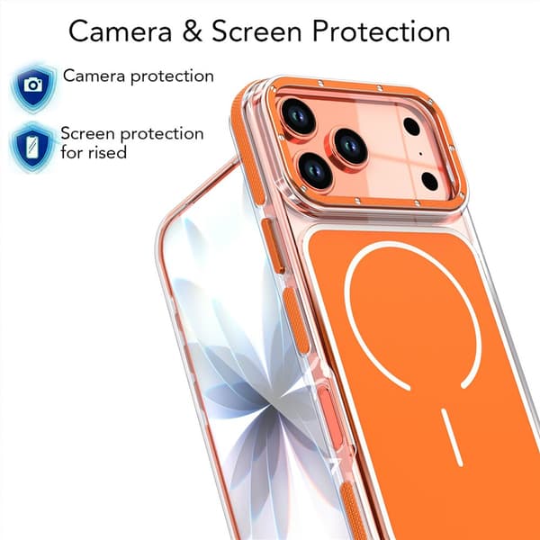 Etui til iPhone 18 Pro, magnetisk etui tofarget støtsikkert TPU PC Black For iPhone 18 Pro