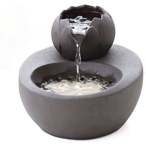 Keramisk kæledyrsvanddispenser - Lotus Vertical Cat Drikkefontæne Black