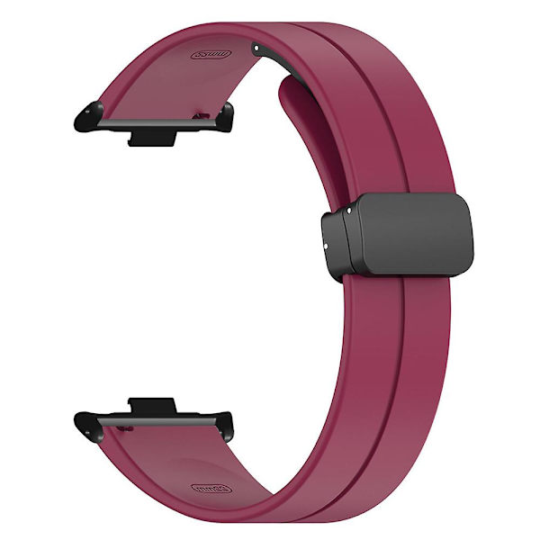 Silikone urrem til Xiaomi Smart Band 8 Pro, med magnetisk foldelås Wine Red