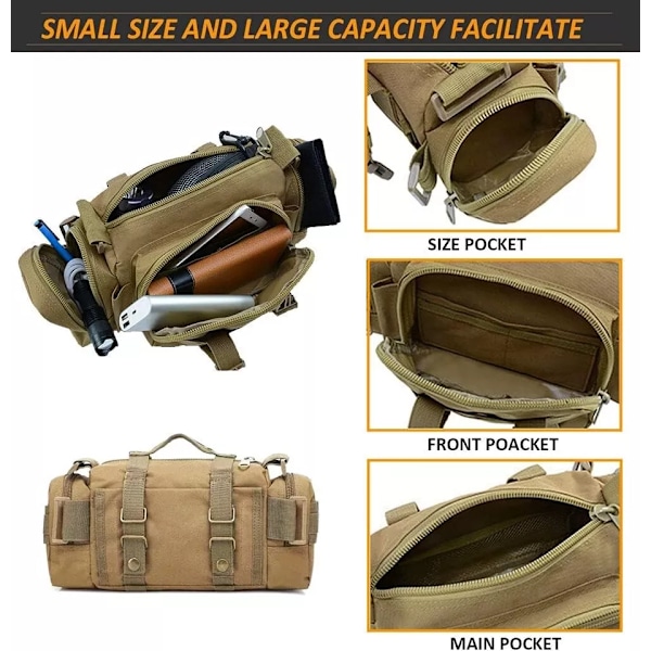 Taktisk midjeveske Molle-pose utplasseringsveske (Jungle camouflage)