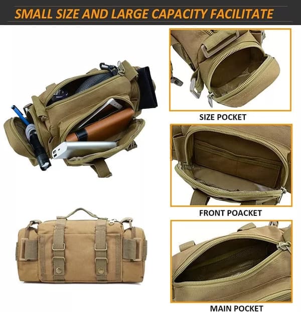 Taktisk Taljetaske Molle Pung Deployment Taske (Sort)