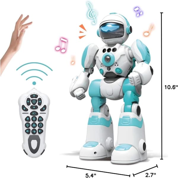 Robotleketøy for barn, med stemmeopptak og bevegelsessensor, programmerbar musikkdans (gul)