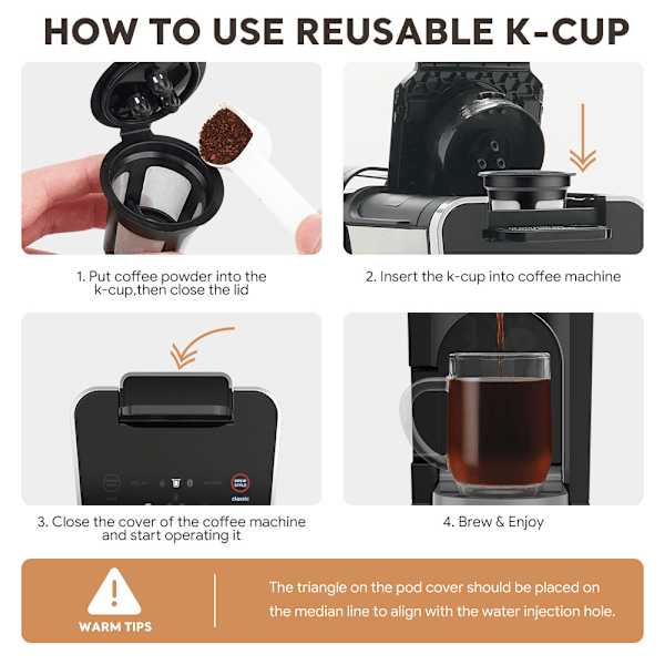 Kaffefilter, 4-pak genanvendelig til Ninja Dual Brew Pro Cfp301 Cfp201