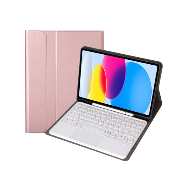 Tangentbordfodral för Samsung Galaxy Tab S6 Lite 10.4 P610/615(2022), Avtagbart Bluetooth-tangentbord Roséguld A