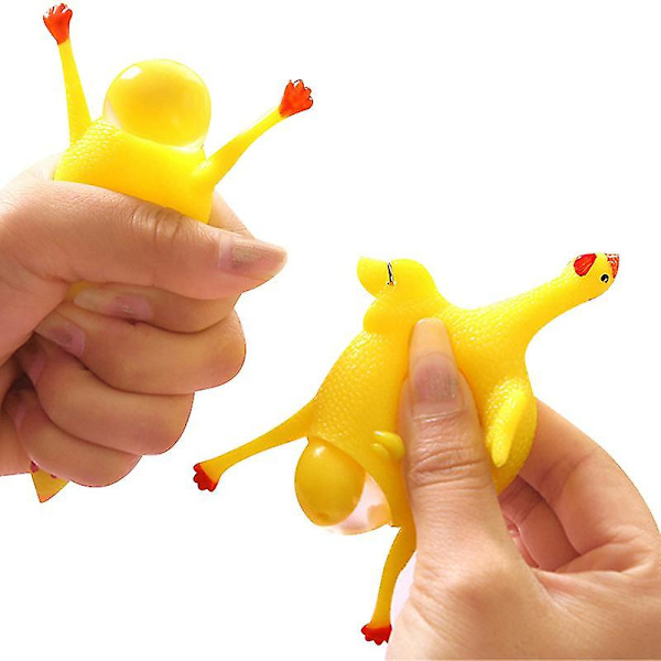 Mini 9 cm kylling og egg leketøy Stress Relief Legging Egg nøkkelring