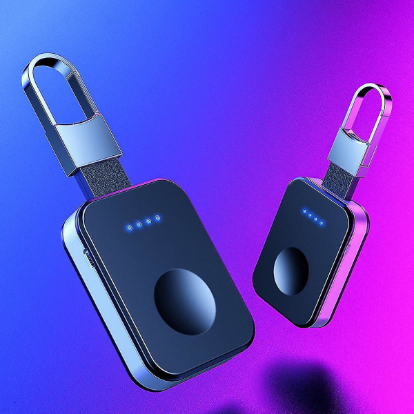 Bærbar trådløs oplader til Apple Watch, ekstern powerbank med nøglering, uroplader til erhvervslivet, rejser, sort(bejoey)