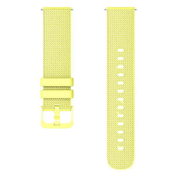 18mm Rutete Silikonklokkestropp for Garmin Venu 3s / Forerunner 265s Yellow