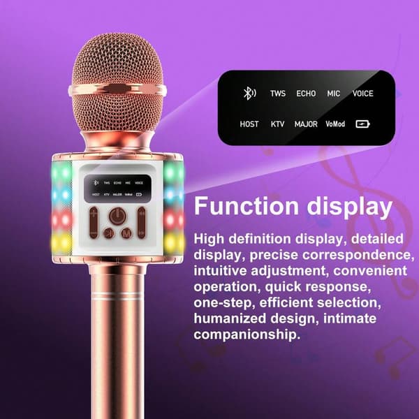 5-i-1 trådløs Bluetooth karaoke-mikrofon med stemmeskifter (5 magiske stemmer) Blue