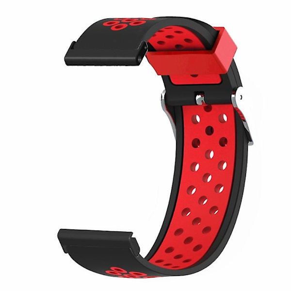 Åndbare huller 24mm silikone erstatningsurrem til Suunto Spartan Sport håndled Hr Baro / Suunto 7 Black Red