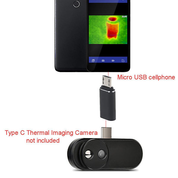 Tyyppi C - Mikro-USB-muunnin naaras-uros-sovitin älypuhelimille
