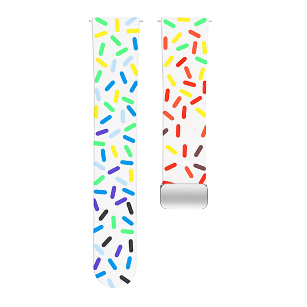 Kuosi silikonirannekkeet Samsung Galaxy Watch6 / Watch6 Classic / Watch 5 Pro / Watch4 Classic - 20 mm:n ranneke White Rainbow