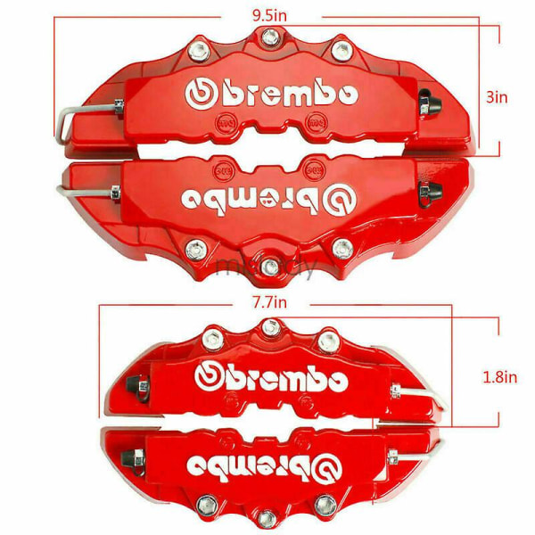 4 stk/sett 3d stil bil Universal skivebrems caliper deksler foran bak sett