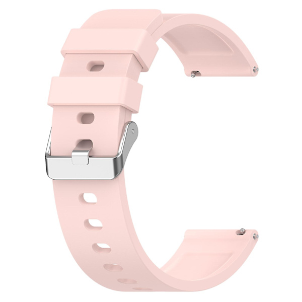 Silikonarmband för Garmin Venu/Venu 2 Plus/Venu Sq/Venu Sq 2, 20 mm klockarmband med spänne i rostfritt stål Light Pink