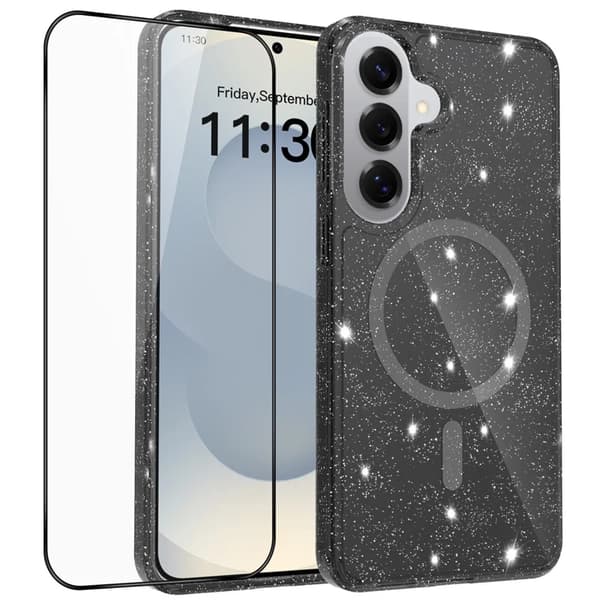 Deksler til Samsung Galaxy S26, magnetisk med skjermbeskytter Black