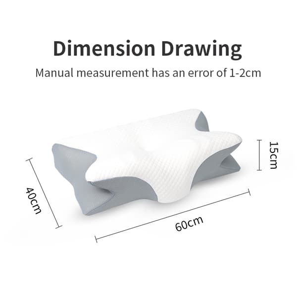 Ergonomisk fjärilsformad minnesskumkudde (vit) White