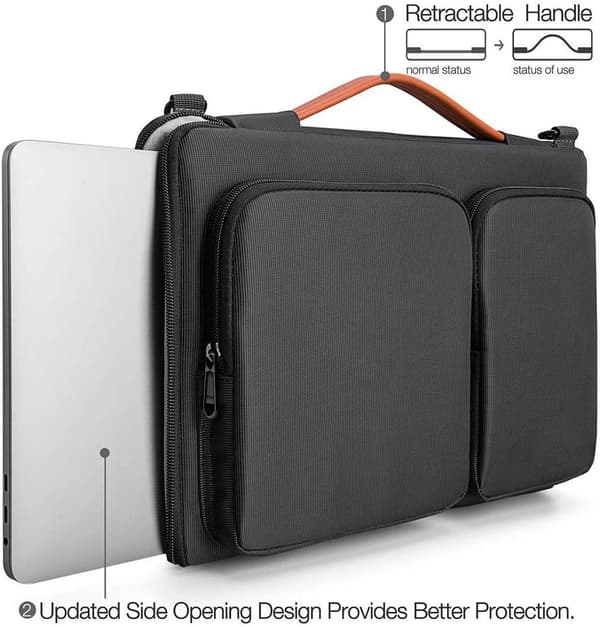 Laptopveske 360 Beskyttelse Polyester Multi-lomme Black 17.3 Inch