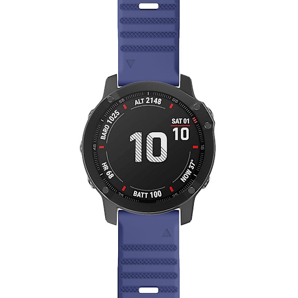 KLB-AWGJ-001 For Garmin Fenix 7 / 7 Pro 22mm klokkearmbånd konkav prikk silikonrem Midnight Blue