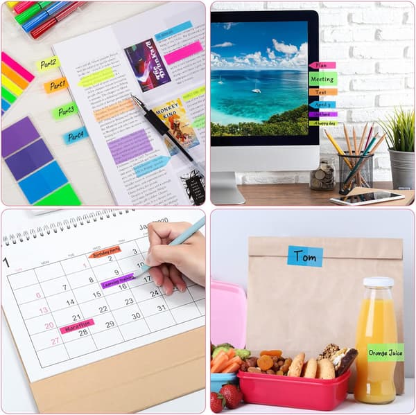 Notesblok - 1020 Stykker Sticky Notes, Gennemsigtige Plastik Indeksfaner