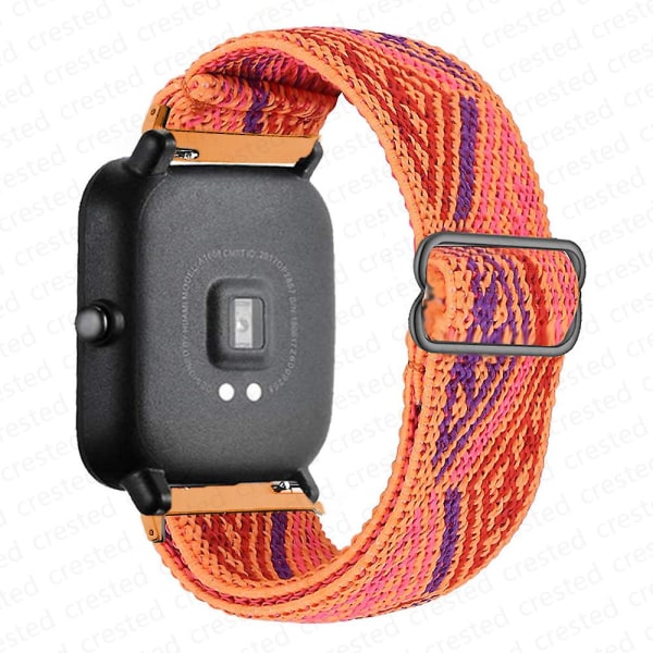 20 mm/22 mm bånd til Amazfit Gts 4//2/2e/3/gts2 Mini/gtr 4/3/pro/gtr2/47 mm/stratos Nylon elastisk urarmbånd Amazfit bipstrop 22mm Bohemia orange