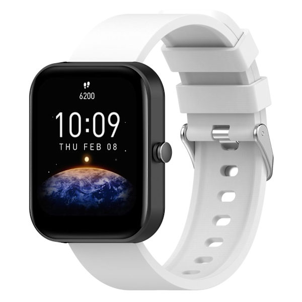 Silikonarmband för Garmin Venu/Venu 2 Plus/Venu Sq/Venu Sq 2, 20 mm klockarmband med spänne i rostfritt stål White