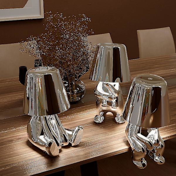 Thinker Lamp Collection Creative Little Golden Man Living Room