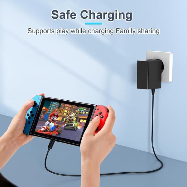 Lader for Nintendo Switch/Switch Lite/OLED/Dock/Pro-kontroller 39W USB C 15V/2.6A-adapter