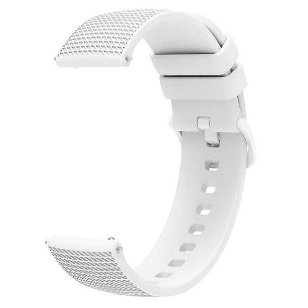 Ruutukuvioinen 22 mm:n hihna silikoni ranneke Samsung Gear S3 / Huami Amazfit Pace White