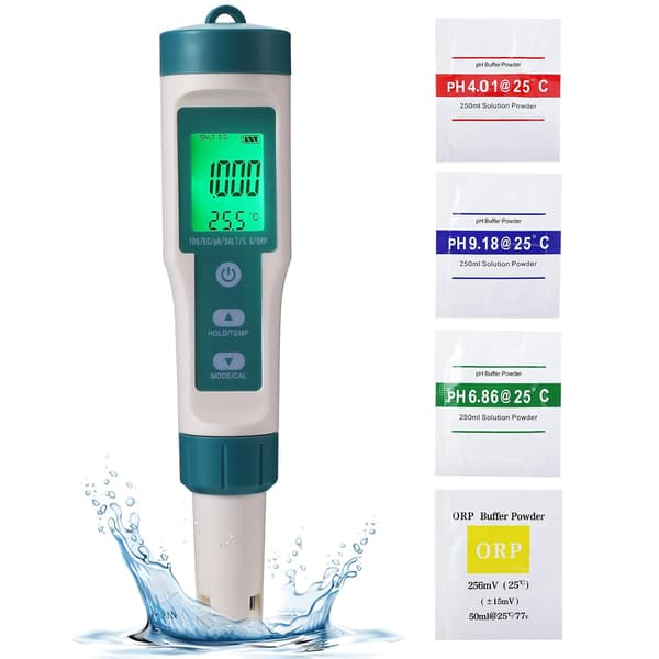 7-i-1 PH-måler, TDS, EC, PH, salt, S.G. Temp, ORP testverktøy