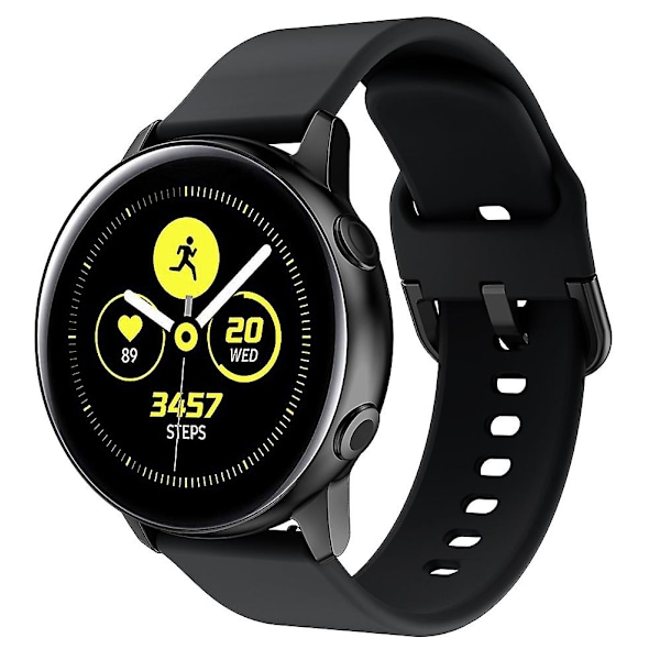 For Samsung Galaxy Watch 5 40mm/44mm/Watch 5 Pro 45mm/Watch4 40mm/44mm/Watch4 Classic 42mm firkantet spenne design silikon klokkebånd håndleddsstropp Black