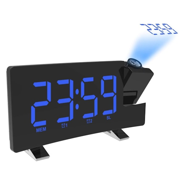 Radio LED USB -klocka med takprojektion blue
