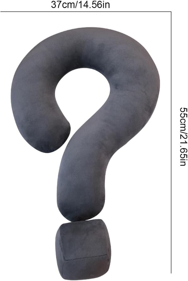 Spørsmålstegn Nakkepute 14,5\" x 21,6\" Dark Blue