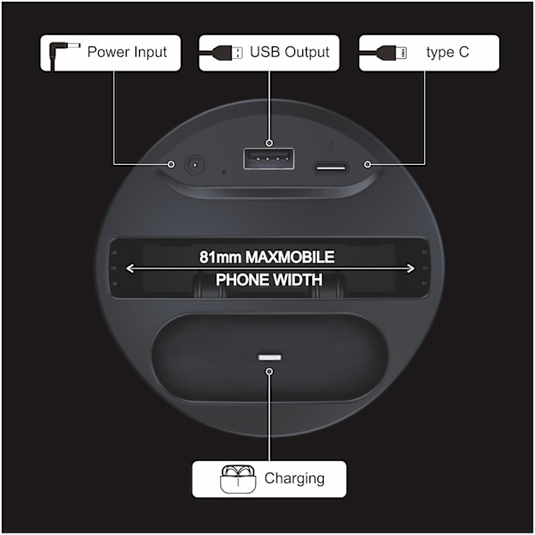 Bil 4-i-1 trådløs oplader Multifunktionel trådløs oplader